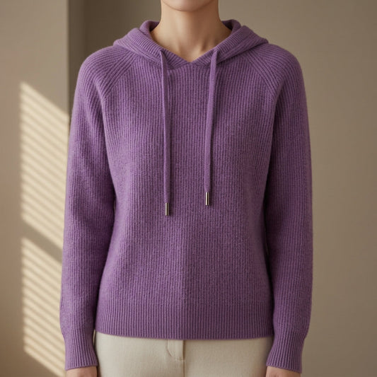 Knitted Hoodie Sweater Cashmere Blend Refined Style – Elara