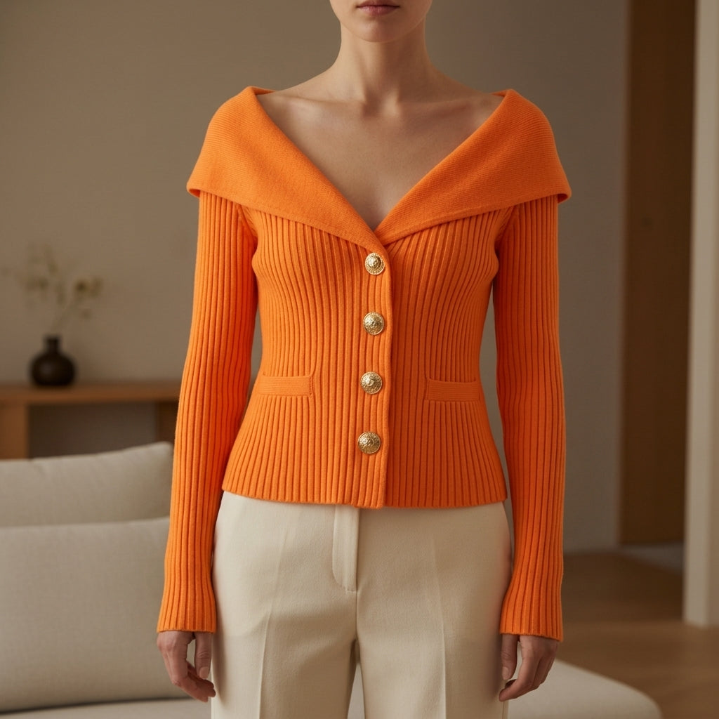 Women's Ribbed Knit Cardigan Short Soft Knit Blend – Elara