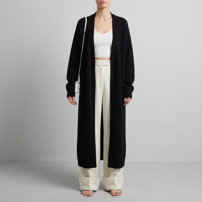 Women's Fluffy Long Cardigan Soft Knit Layering – Elara