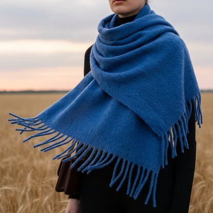 Cashmere Blend Scarf With Tassels, Soft Drape – Serena