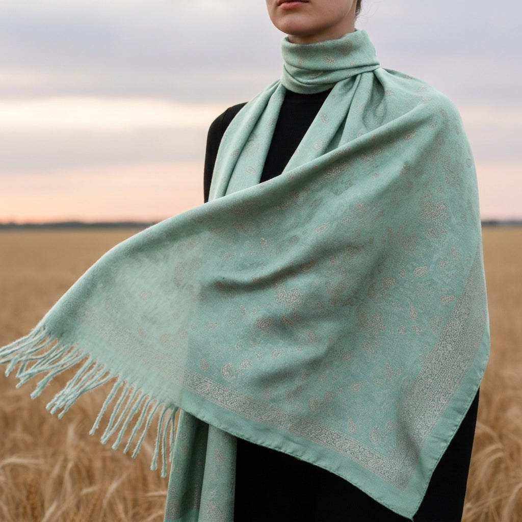 Cashmere Blend Scarf With Tassels, Soft Drape – Serena