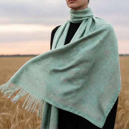 Cashmere Blend Scarf With Tassels, Soft Drape – Serena