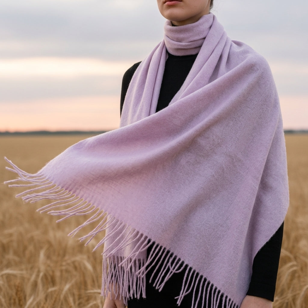 Cashmere Blend Scarf With Tassels, Soft Drape – Serena