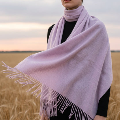 Cashmere Blend Scarf With Tassels, Soft Drape – Serena