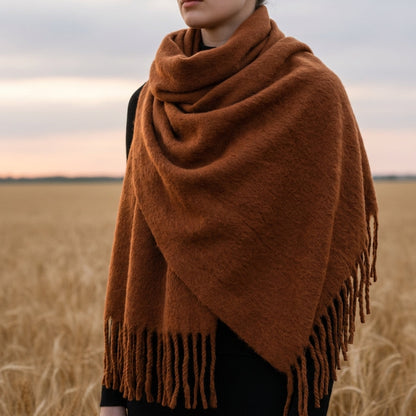 Cashmere Blend Scarf With Tassels, Soft Drape – Serena