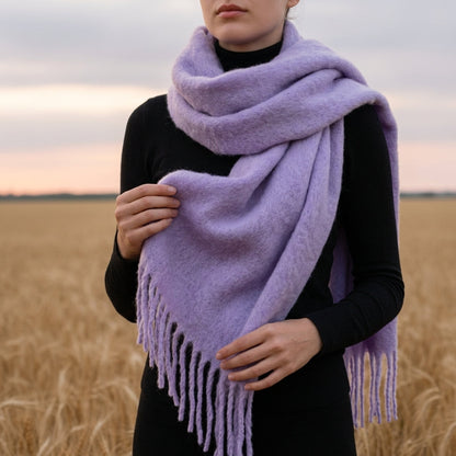 Cashmere Blend Scarf With Tassels, Soft Drape – Serena