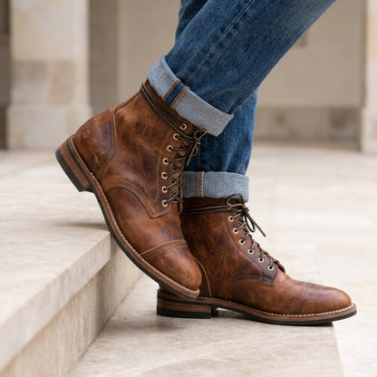 Rugged Faux Leather Boots For Everyday Wear – Marlowe