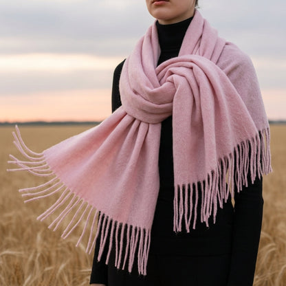Cashmere Blend Scarf With Tassels, Soft Drape – Serena