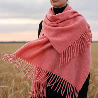 Cashmere Blend Scarf With Tassels, Soft Drape – Serena