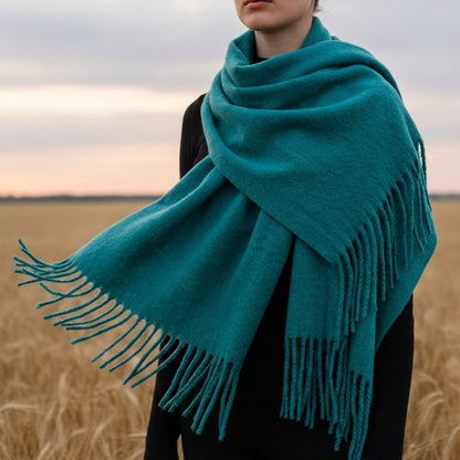 Cashmere Blend Scarf With Tassels, Soft Drape – Serena