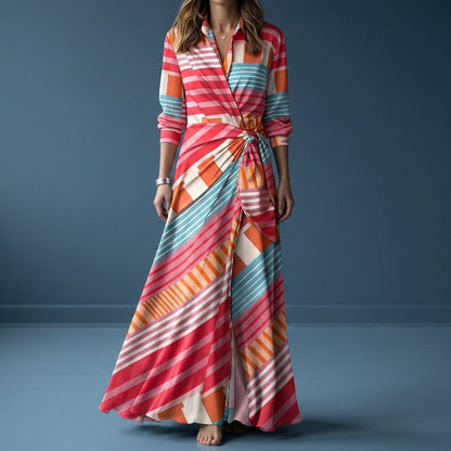 Women's Flowing Wrap Dress Elegant Fabric Blend – Elara