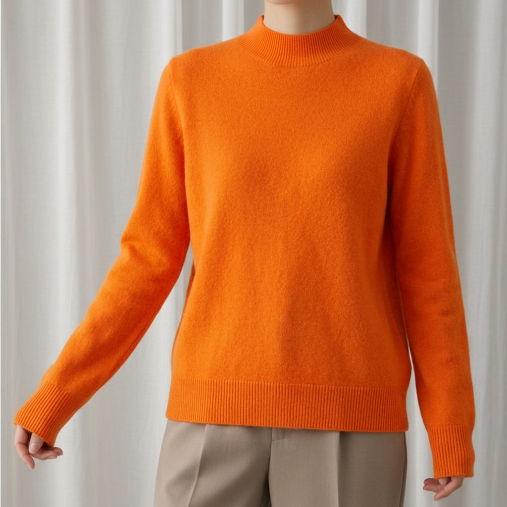 Women's Cashmere Blend Mock Neck Sweater – Elara