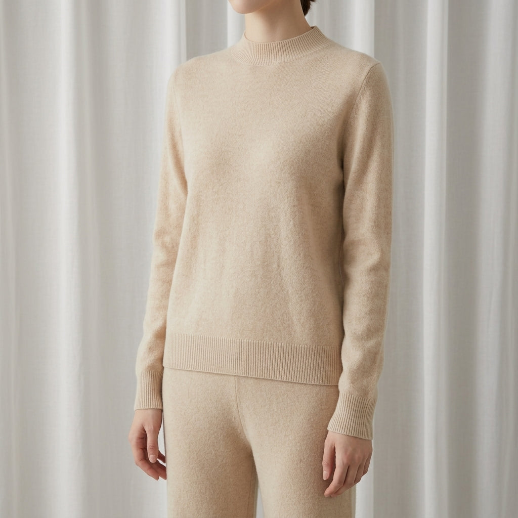 Women's Cashmere Blend Mock Neck Sweater – Elara