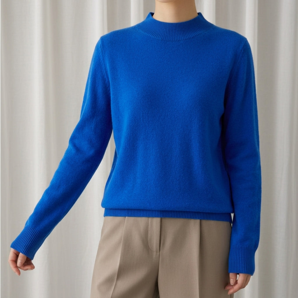 Women's Cashmere Blend Mock Neck Sweater – Elara