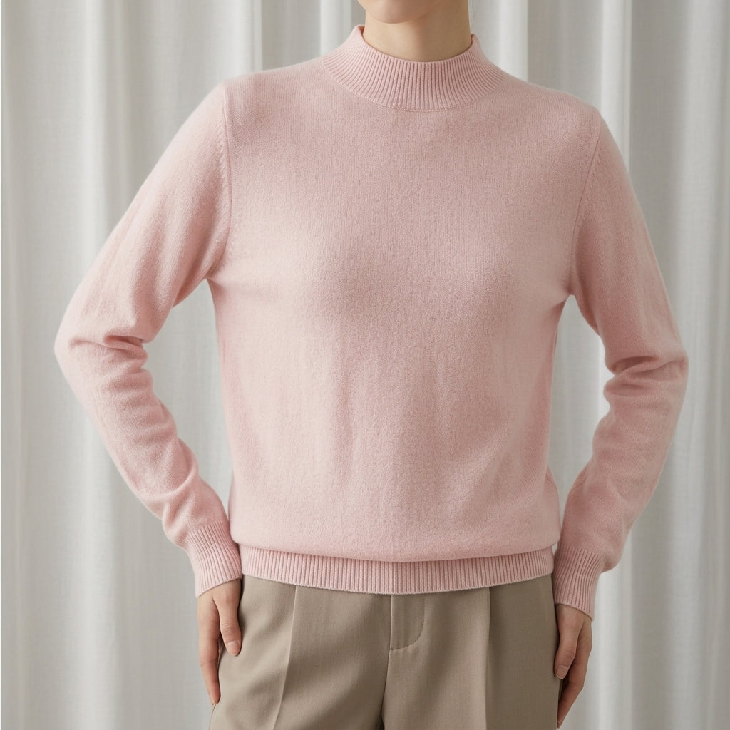 Women's Cashmere Blend Mock Neck Sweater – Elara