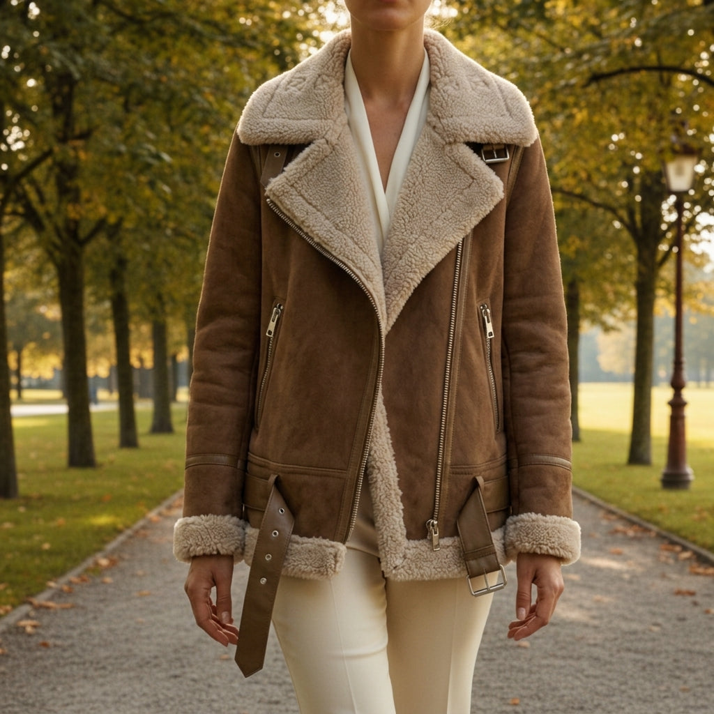 Faux Suede Sherpa Lined Jacket for Women – Marlowe