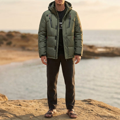 Down Puffer Jacket for Men Water-Resistant Hooded Style – Montclair