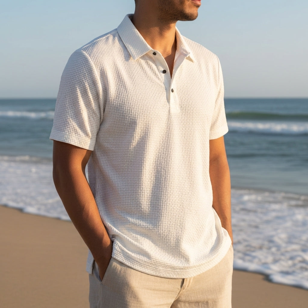 Textured Polo Lightweight Soft Drape – Liora