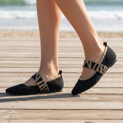 Women's Knit Mary Jane Flats Slip-On Everyday Style – Elara