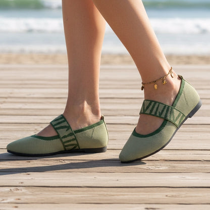 Women's Knit Mary Jane Flats Slip-On Everyday Style – Elara
