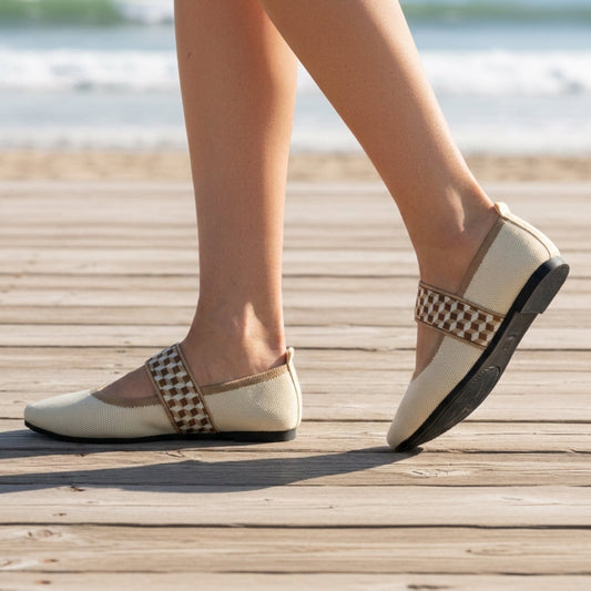 Women's Knit Mary Jane Flats Slip-On Everyday Style – Elara
