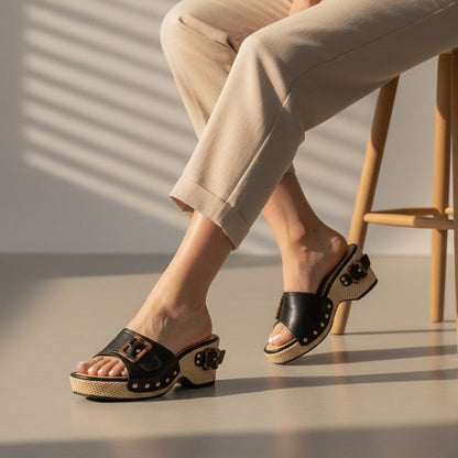 Orthopedic Wedge Buckle Slides for Women – Maribel