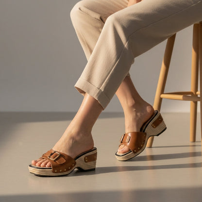 Orthopedic Wedge Buckle Slides for Women – Maribel