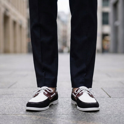 Boat Shoes Two-Tone Faux Leather Penny Loafers – Marlowe