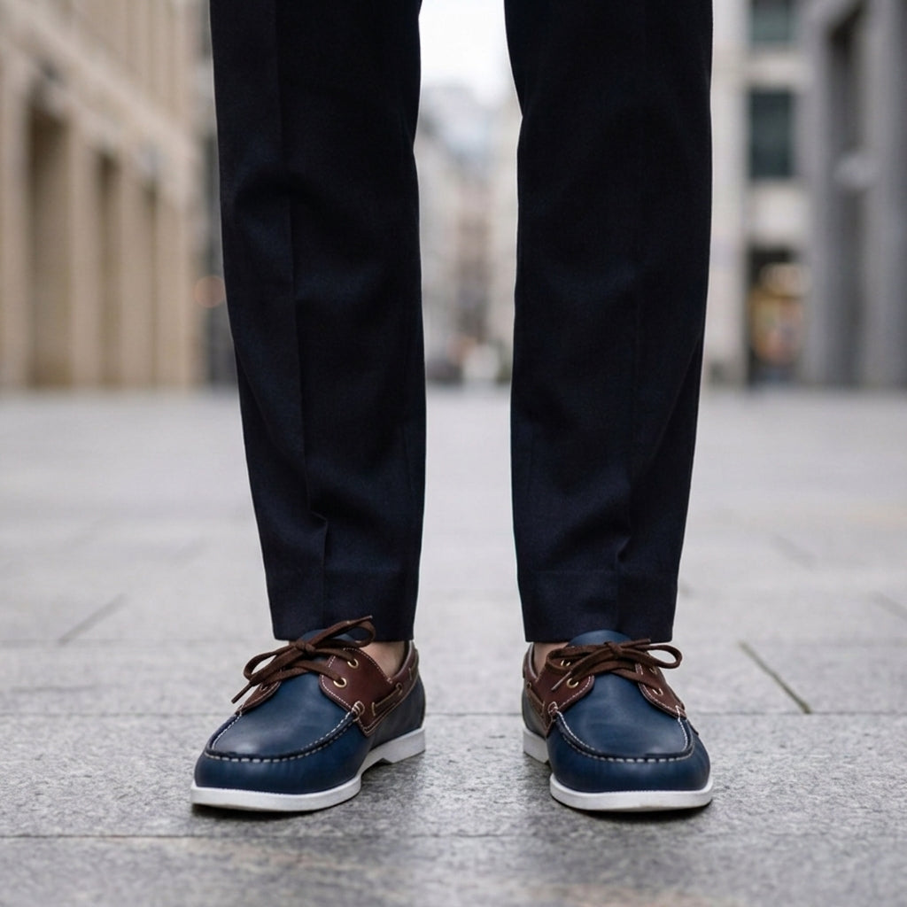 Boat Shoes Two-Tone Faux Leather Penny Loafers – Marlowe