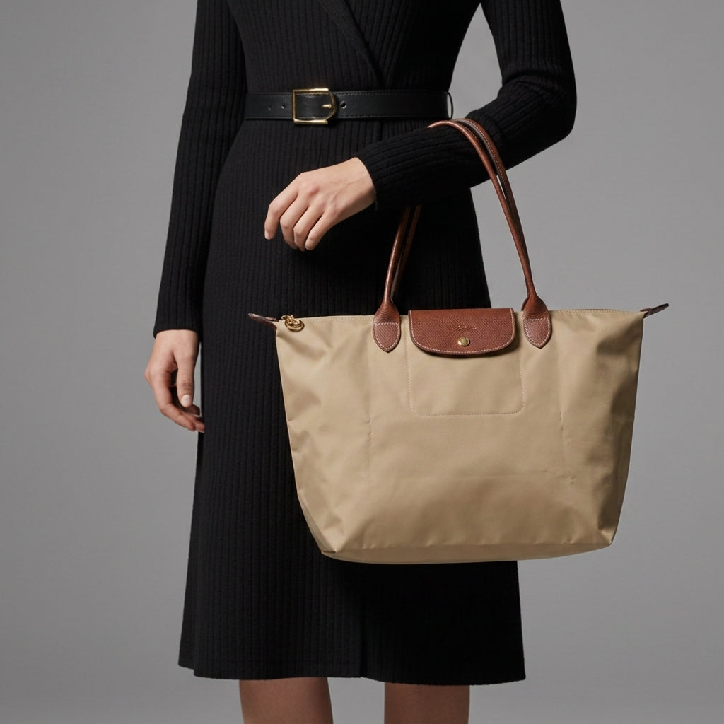 Structured Nylon Tote Bag With Organized Compartments – Elara