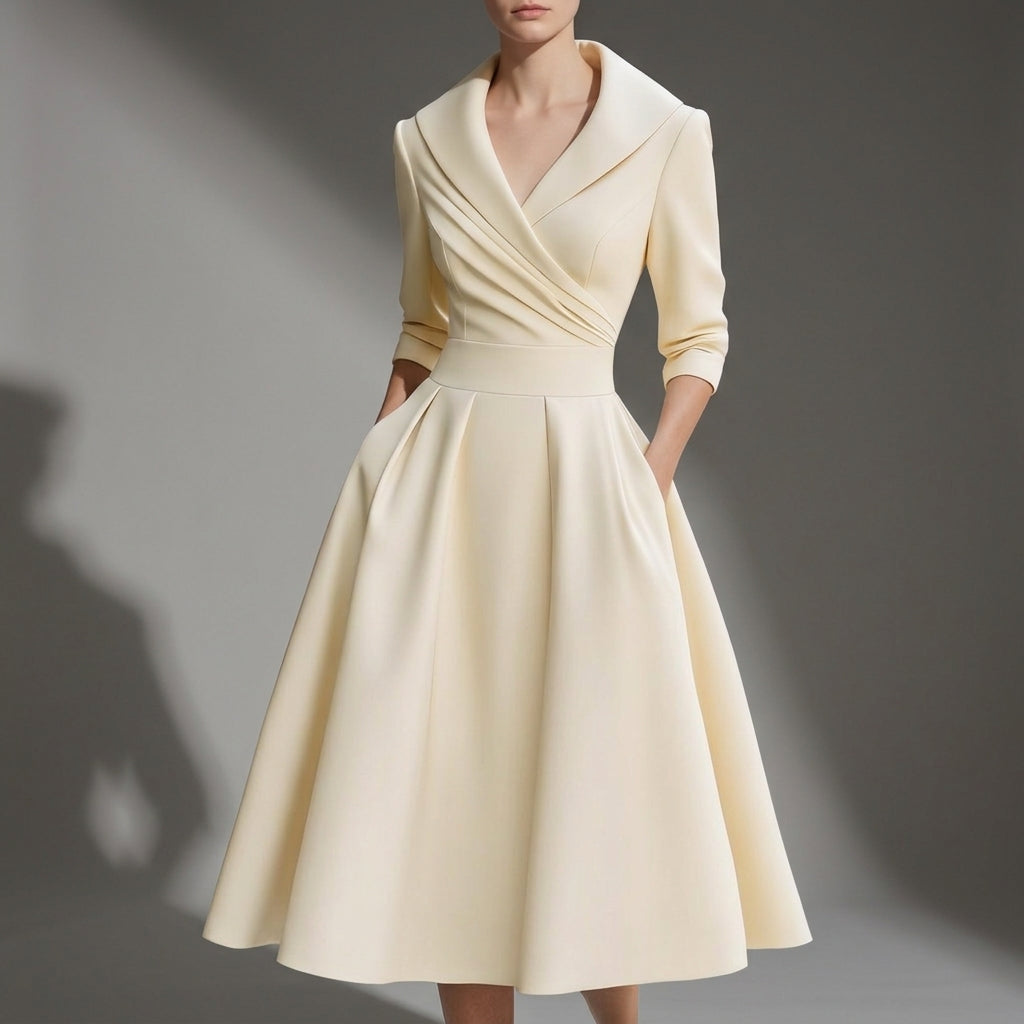 Women's A-Line Midi Dress Vintage Style Comfortable Fit – Celeste