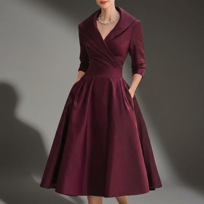 Women's A-Line Midi Dress Vintage Style Comfortable Fit – Celeste