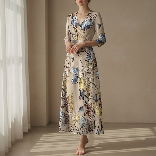 Women's Wrap Maxi Dress Lightweight Printed Elegant – Marlowe