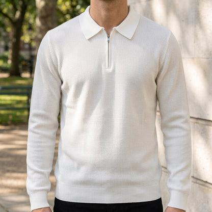 Ribbed Quarter Zip Sweater Soft Fabric Blend – Marlowe