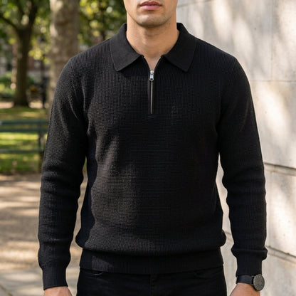 Ribbed Quarter Zip Sweater Soft Fabric Blend – Marlowe
