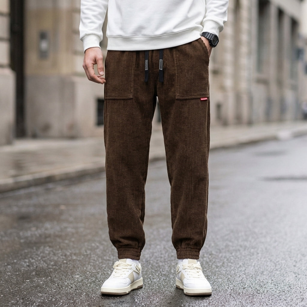 Corduroy Jogger Pants Cotton Blend Tapered Fit – Marlow