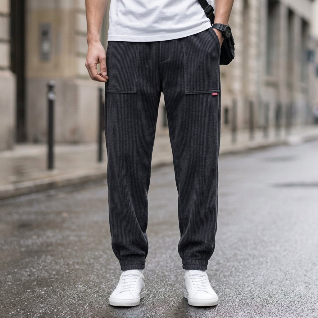 Corduroy Jogger Pants Cotton Blend Tapered Fit – Marlow
