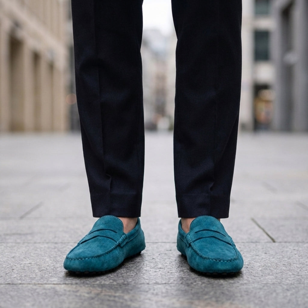Suede Penny Loafers Slip-On Casual Style – Marlowe
