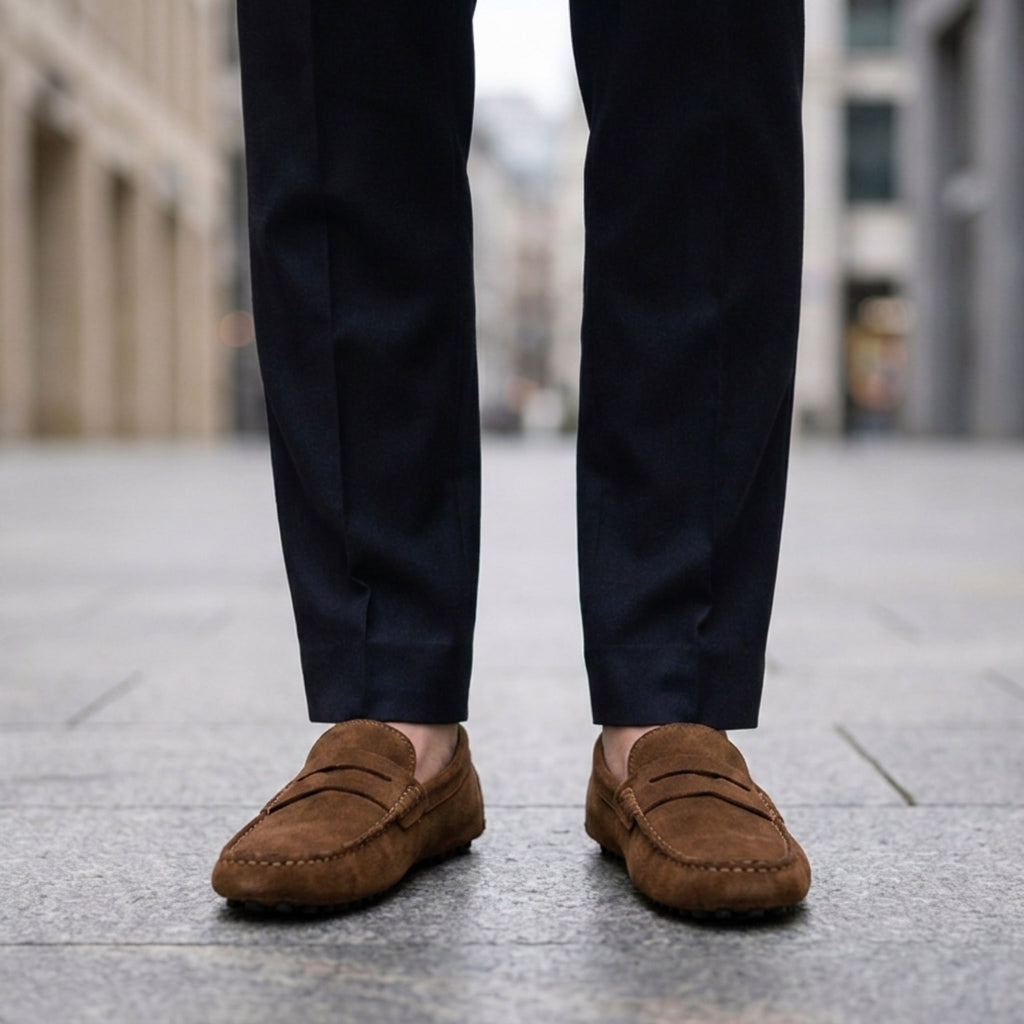 Suede Penny Loafers Slip-On Casual Style – Marlowe