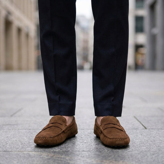 Suede Penny Loafers Slip-On Casual Style – Marlowe