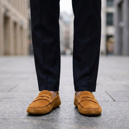 Suede Penny Loafers Slip-On Casual Style – Marlowe
