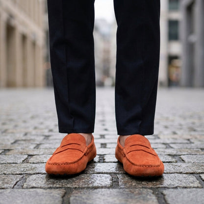Suede Penny Loafers Slip-On Casual Style – Marlowe