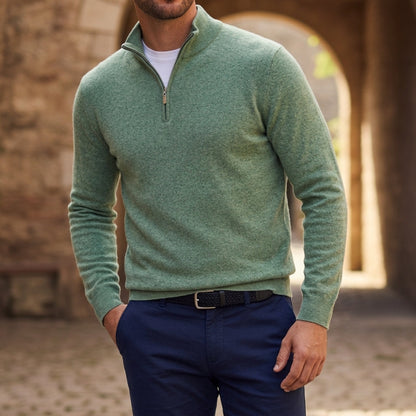 Quarter-Zip Knit Sweater V-Neck Soft Knit Blend – Rowan