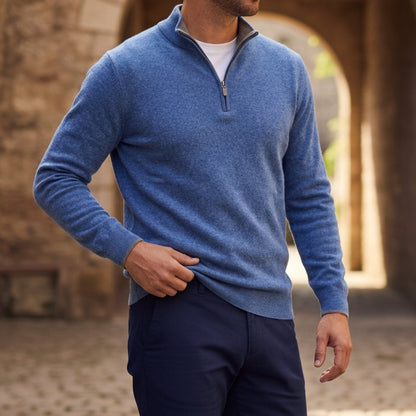 Quarter-Zip Knit Sweater V-Neck Soft Knit Blend – Rowan