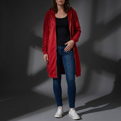 Cotton Blend Oversized Zip Hoodie Relaxed Longline Fit – Marlowe