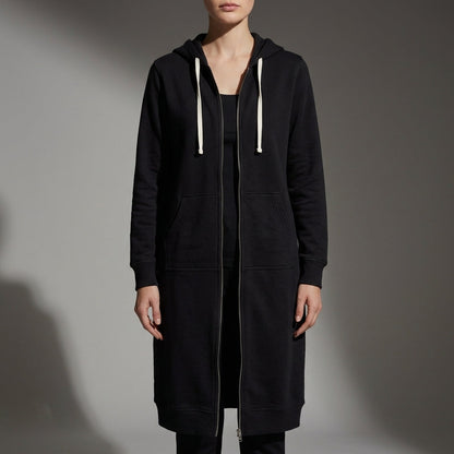Cotton Blend Oversized Zip Hoodie Relaxed Longline Fit – Marlowe