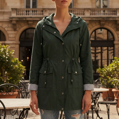 Hooded Rain Jacket Water Resistant Lightweight Polyester – Selene
