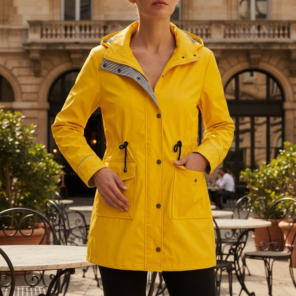 Hooded Rain Jacket Water Resistant Lightweight Polyester – Selene