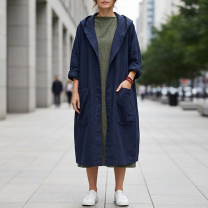 Women's Oversized Hooded Windbreaker Coat Water Resistant – Elara