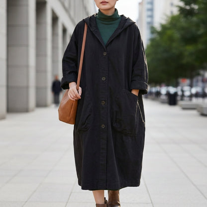 Women's Oversized Hooded Windbreaker Coat Water Resistant – Elara